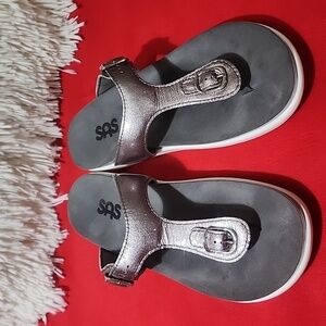SAS Shimmering Silver Sandals